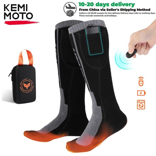 Calcetines calentados Control remoto Motocicleta Calefacción eléctrica Batería recargable Invierno Térmico Medias gruesas Hombres Mujeres 231225