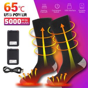 Verwarmde sokken Ski Winter Warmte Mah USB Oplaadbare Verwarming Fietsen Outdoor Laarzen Sneeuwscooter Skiën Sok