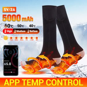 Verwarmde sokken Winter Mah APP-bediening Elektrische verwarming Thermische voetwarmer Skisporten