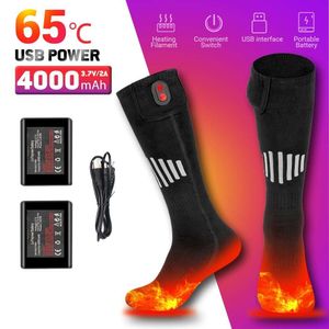Verwarmde sokken Winterski Buitenwarmte USB Oplaadbare Verwarming Mah Laarzen Sneeuwscooter Skiën Sok Camping