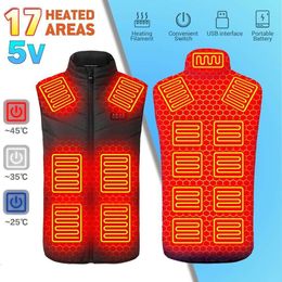 Verwarmd vest voor mannen en vrouwen Gebieden USB-aangedreven kleding Thermische warme jas Jacht Ski Winterjas