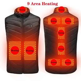 Gilet chauffant lavable USB chargeant chauffage électrique veste chaude contrôle température camping en plein air randonnée veste de chasse chaude 211215