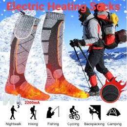 Rabagratifs 1pair Hiver chaud chaussettes thermiques électriques chaussettes chauffées 3 modes élastiques chauds électriques confortables
