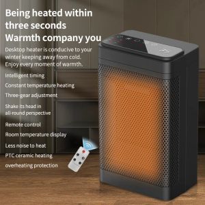 Verwarming 2022 Nieuwste elektrische verwarming Draagbare desktop Mini PTC -kachels Huishouden Fast Heat Radiator Remote Control Silent Warmer Hine