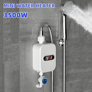 Rabagratifs 3500W chauffe-eau électrique instantanée 3 secondes chauffage de la salle de bain cuisine chariot sans réservoir chauffe-eau affichage de la température de chauffage