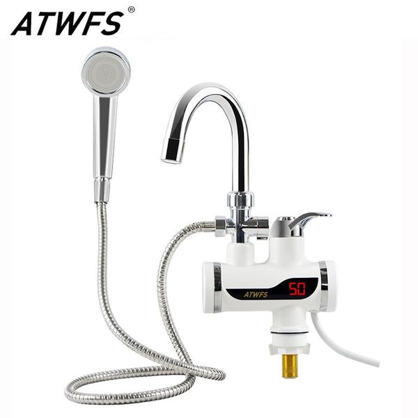 Rabagratifs ATWFS Électrique Douche instantanée Chauffeur d'eau à eau chaude Instant Hot Faucet Cuisine électrique Chauffage à eau du robinet