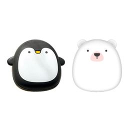Verwarming schattige cartoon Penguin Polar Bear Elektrische handwarmers USB Oplaadbare Dubbelverwarming Pocket Power Bank Warmer