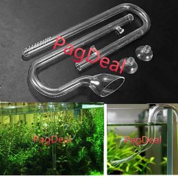 Verwarming 1 Set Aquarium 12/16mm Glazen leliepijpstroombuis met sukkel voor vissen geplande tank waterafschuimfilterbuis