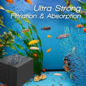 Chauffage de purificateur d'eau aquarium Cube Filtre de flux de pêche Activé de carbone Absorption de filtration forte pour la purification de l'eau de l'étang d'aquarium