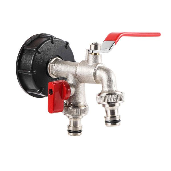 Appareil de chauffage Double Tap Adaptateur de réservoir IBC S60X6 12quot Garden Faucet WaterTank Remplacement Connecteur Accessoires d'irrigation 60487 DH6YP