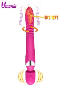 Chauffage GSPOT Imperproofing Dildo Vibrateur Double vibration pour femmes Silicone Magic Wand Massager Products Adult Products Erotic Sex Toy J19053760803