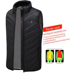 Verwarming Jackets Elektrisch verwarmd vest Men vrouwen hete vest thermische warme kleding USB laadbare buitenwinterjackers