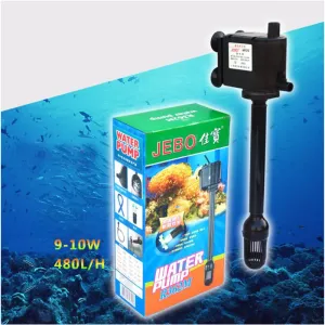 Chauffage Jebo R362M Aquarium Fishing Système de filtrage du filtre à eau submersible 480L / H 10W