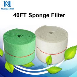 Chauffage Nuonuowell 40ft x 30cm Bio Sponge Filter Media Pad White Cuttofit mousse Aquarium Pop de poisson Réfrein de récifs PAD MIDE 1 cm Épaisseur