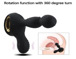 Chauffage Massage de la prostate 360 Rotation Anal Plug Vibrator Sex Toys For Men Butt Pild Tail Male Masturator Anal Beads1326395