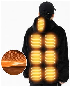 Suéter calefactor Pareja con capucha Calefacción Algodón Manga larga Abrigo calefactor eléctrico USB Inteligente Temperatura constante Ropa calefactora