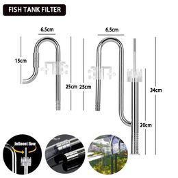 Chauffage de tuyau de lys d'aquarium de chauffage avec écumoire de surface Iow et débit acier inoxydable pour filtre à aquarium Filtre de débardeur planté