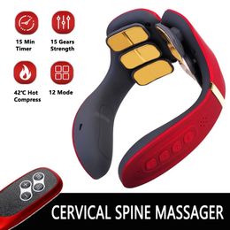 Chauffage12 têtes masseur de dos et de cou 15 vitesses masseurs électriques d'instrument de massage de cou pour soulager la spondylose cervicale 240320