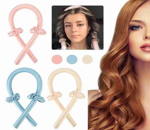 Rouleaux de boucle de curling sans chauffage rouleaux de cheveux en soie somnolent softband wave wave lezy curler ensemble de boucles faire des clips Barrettes5300151