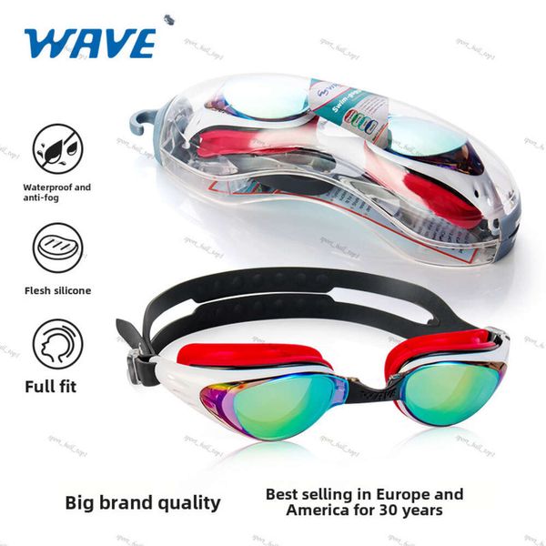 Gafas de ondas de calor de alta calidad Silicona profesional impermeable y electroplatización de natación de marco grande de electroplacas 41 de alta definición 41