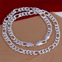 Collier de cravache pour hommes lourds 105g 10MM collier de plaque en argent sterling STSN013 tout nouveau collier de chaînes en argent 925 à la mode 293G