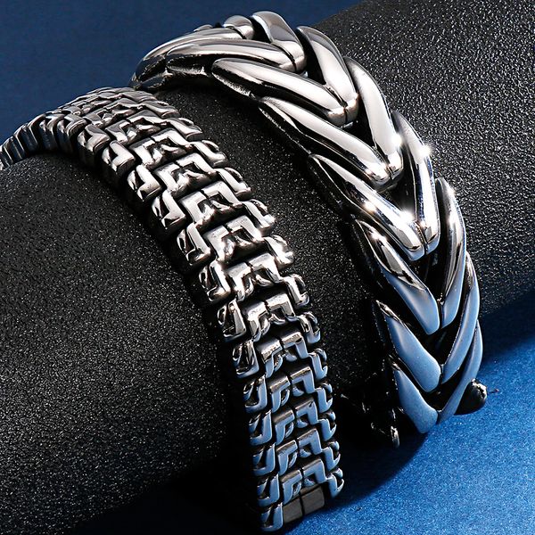 Bracelet en acier inoxydable 316L lourd pour hommes Vintage 16 MM chaîne de motard hommes Bracelets amitié hommes bijoux accessoires