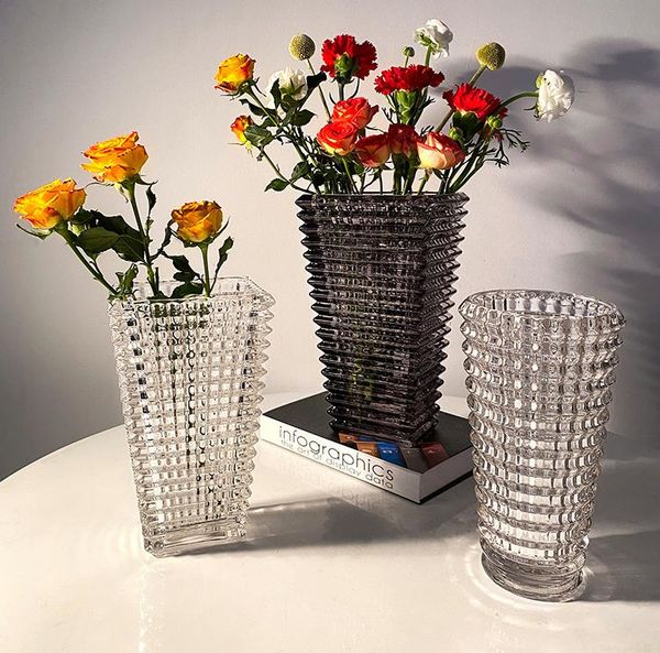 Vase en cristal lourd et lumineux, décor de Terrarium, Pots de fleurs en verre Transparent, Arrangement floral décoratif