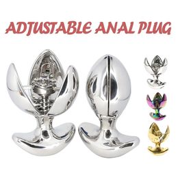HEAVY Anus Beads ASS LOCK Acero inoxidable Anal Lock Openable Plug Dilatador Juguetes Sexuales Para Hombres Mujer Gay 240102
