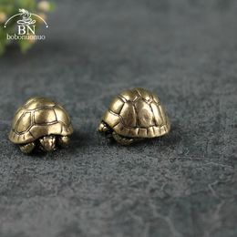 Zware balvorm schildpad miniaturen figurines antieke metalen messing dierenschildpad klein standbeeld thee thee pet tafel ornament thuisdecors