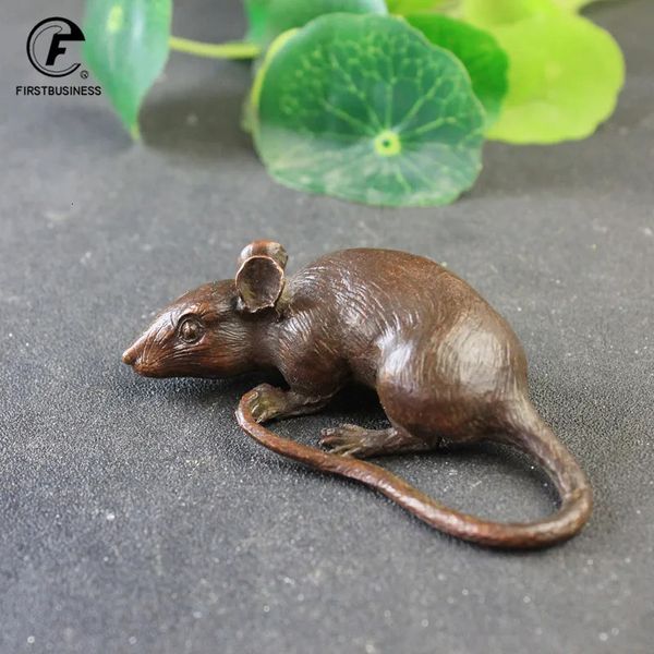 Laiton lourd BIG Rat souris Figurines Animal Statue maison bureau ornement bureau décor accessoires d'aquarium paysage artificiel 240220