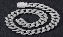 Collar de cadena pesada de 18 mm de ancho 16182022224 pulgadas Gold Bling Cz Collar de cadena cubana Pulsera para hombres Punk Jewelry2010861