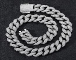 Collar de cadena pesada de 18 mm de ancho 1618202224 pulgadas chapado en oro Bling CZ collar de cadena cubana pulsera para hombres joyería punk 8751757