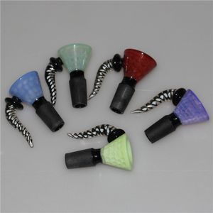 Tazones de vidrio para fumar de colores pesados 14/18 mm Tazón de tabaco multicolor al por mayor para pipas de agua DAB rig hand pipe hookah ash catcher