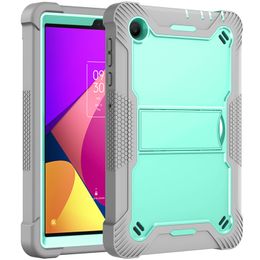 Funda resistente para tableta TCL Tab 8 LE 9137W/9132W, funda de goma de silicona suave con carcasa trasera, funda para niños con soporte incorporado, correa para el hombro