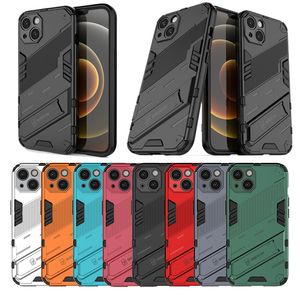 Cajas de teléfono celular a prueba de caídas para iPhone 15 14 Plus 13 12 11 Pro Max XsMax Xr Xs X 7 8 Plus Funda para teléfono con soporte a prueba de golpes Contraportada