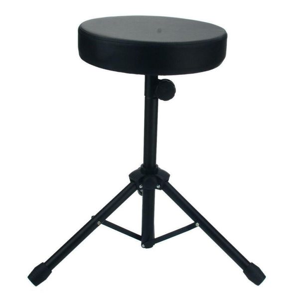 Chaise de tabouret de siège de trône de tambour robuste support de percussion rond rembourré noir