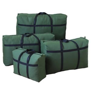 Bolsas de almacenamiento de gran capacidad para trabajo pesado, lona gruesa verde, suministros para mudanzas, organizador de ropa que ahorra espacio 240102