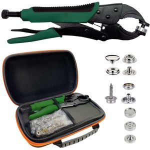 Heavy Duty Fastener Kit, Punching Function, Snap -knop met verstelbare setter, 15 mm Snap Tool bevat 40 sets Marine Snaps