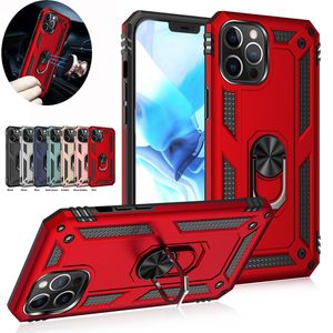 Heavy Duty Hybrid 360 Roterende ringstandaard Militaire Grade magnetische koffers voor iPhone 13 12 Mini 11 Pro X XS Max XR 8 SE2 Samsung S7 S8 S9 S10 plus S20 FE S21 Ultra Note 9 10 20