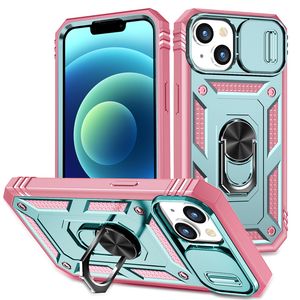 HEAVE DOEST BANKSTAND TELEFOONTE TELEFOONTOPKOMSTEN VOOR IPHONE 14 13 MINI 12 14 Plus 12 11 Pro Max XS X XR 7 8G SE2 SE3 XS Max 3 In 1 Camerabescherming TPU PC Shockproof Telefoonhoes