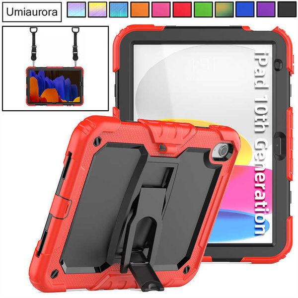 Heavy Duty Kids Silicone PC Hybrid Armor Cover para IPad 7 8th 9th 10.2 10th Gen Air 10.9 Mini 4 5 6 9.7 Pro 11 pulgadas Tablet Case HKD230809