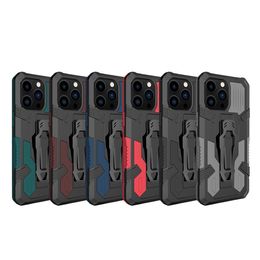 Heavy Duty multifunctionele telefoonhoesjes voor iPhone 14 13 12 11 Pro Max XR XS X 8 7 6 Plus schokbestendige riemclipomslag D1