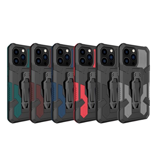 Fundas de teléfono multifunción resistentes para iPhone 14 13 12 11 Pro Max XR XS X 8 7 6 Plus a prueba de golpes cubierta con Clip para cinturón D1