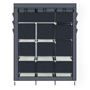 Organisateur de rangement de placard portable robuste, armoire à vêtements, étagères Gray264P