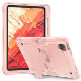 Étui à tablette en silicone robuste robuste pour iPad Pro 11 (2024), 3 en 1 Hybride Tablet de protection de gel en silicone à choc hybride avec de la kickstand