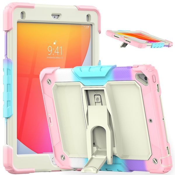 Étui à tablette en silicone robuste robuste pour iPad Pro 9,7 pouces Air2 Cover réglable pour enfants Études sécurisées à l'épreuve des chocs + Protecteur d'écran + STRAP