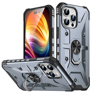 Étuis de téléphone robustes Shield Armor pour iPhone 15 Pro Max 14 Samsung Galaxy A34 A54 S23 Ultra Plus Google Pixel 7 Couvertures de support d'anneau magnétique