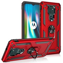 Heavy Duty Shockproof Cases voor Motorola G9 G8 G7 G Power Play Stylus Fast Moto E7 E6 Eén Fusion Hyper Military Protection Case Cover met Auto Mount Holder