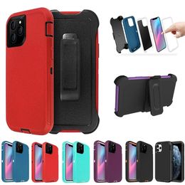 Les coques de protection militaire antichoc robustes sont livrées avec un clip de ceinture/étui pour iPhone 14 Pro Max 13 12/12Pro 11 Pro Max Xr XsMax X/XS 7 8 Plus 3 en 1.