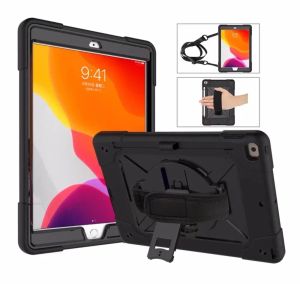 Étui pour tablette robuste pour iPad 10.2 Mini 5 Air 4 Pro 11 9,7 pouces, housse de protection antichoc à 3 couches avec bandoulière